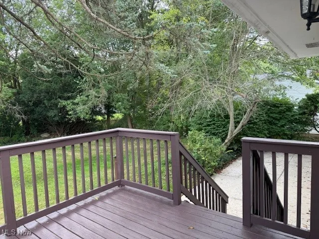 View of deck and private back yard.