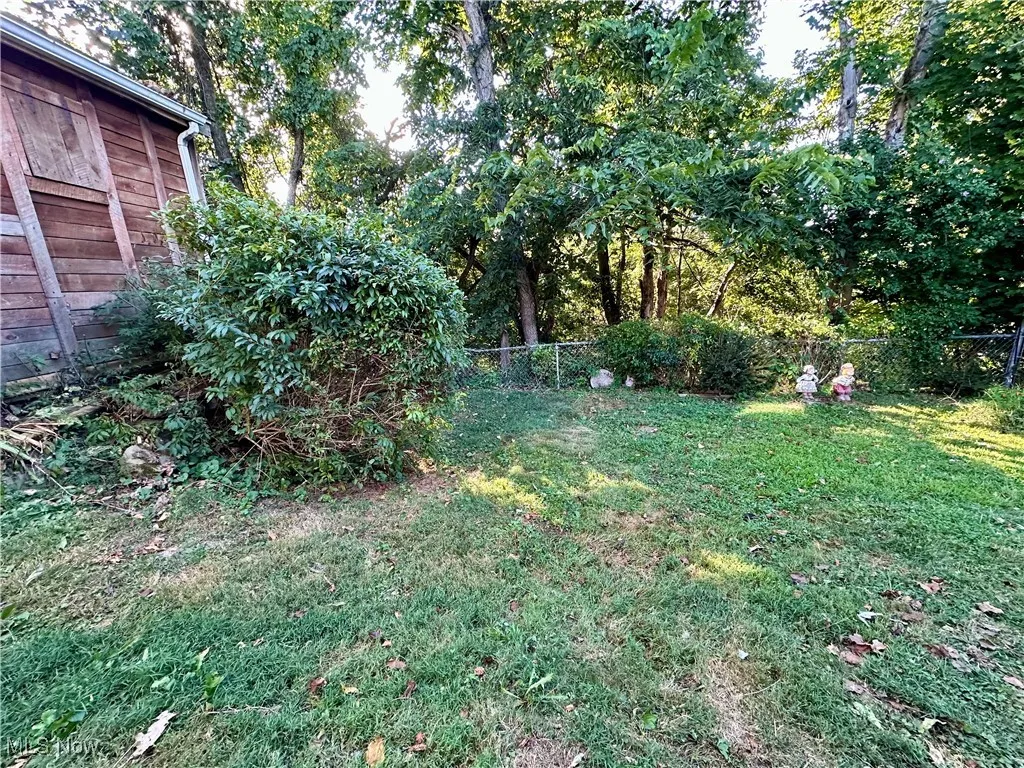 View of fenced backyard