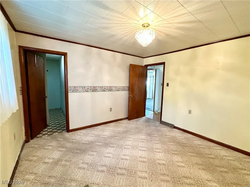 Bedroom featuring carpet