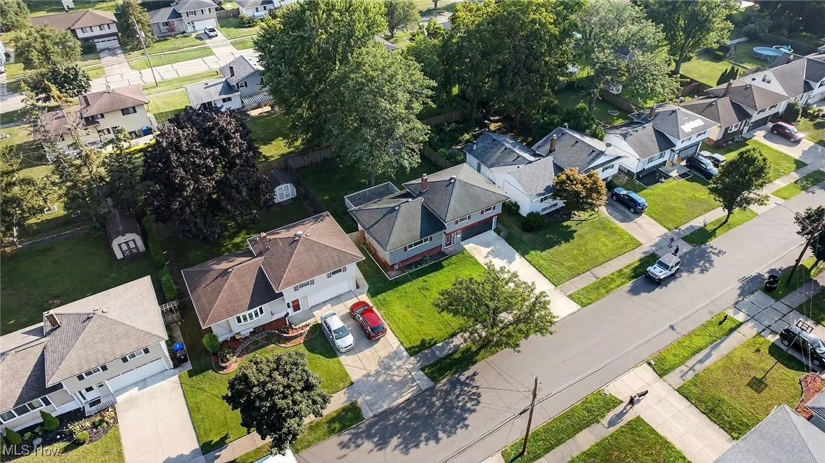 Aerial view of residential area