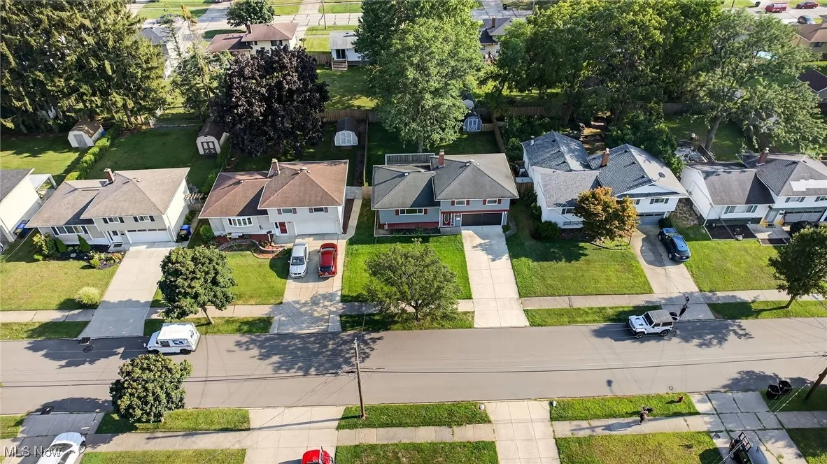 Aerial view of residential area