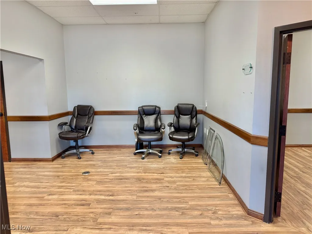 Here you go! Office #A measures 23'x14', and runs into the larger office space (or conference room) and the private office that faces west, looking out towards the parking area. Bathroom is to the left, Suite #B and Suite #C are to the right.