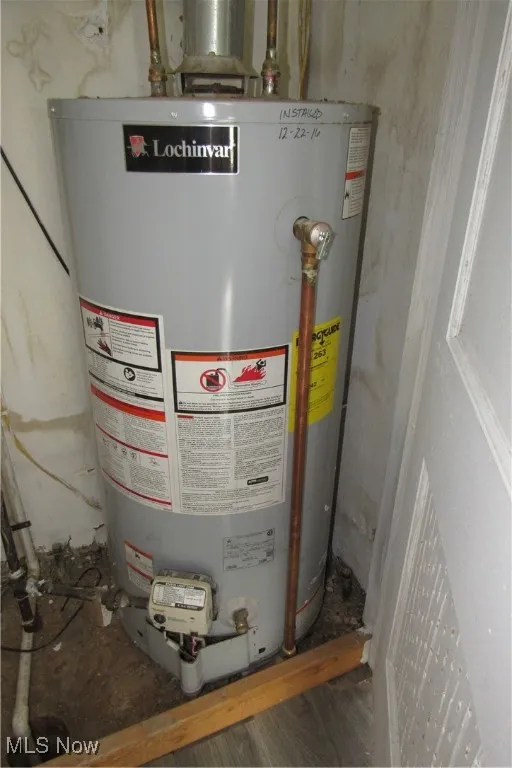 Utility room with water heater