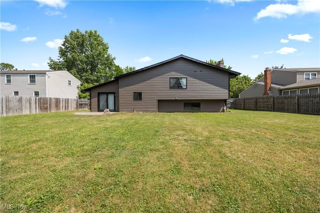 Back of house featuring a fenced backyard and a patio area