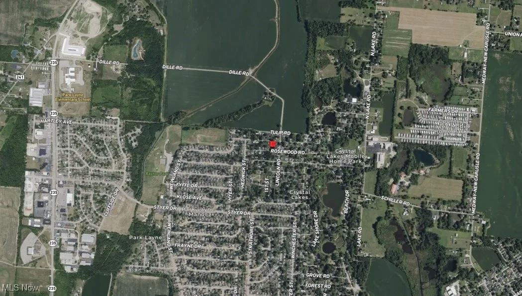 Aerial map of property and surrounding area