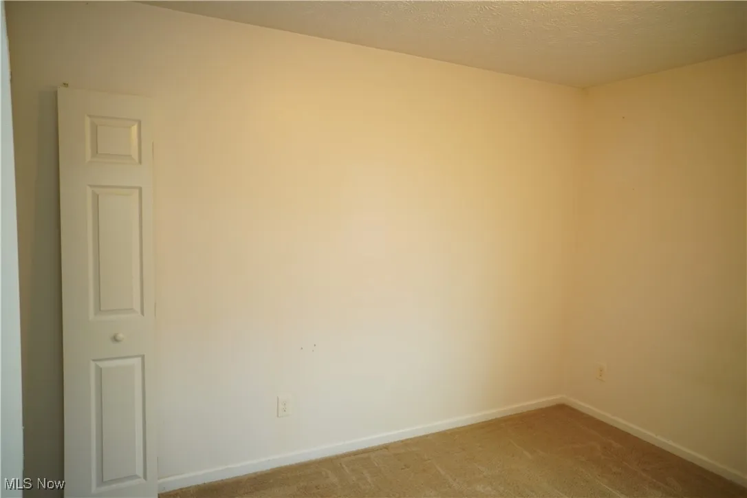 Spare room with carpet floors and a textured ceiling
