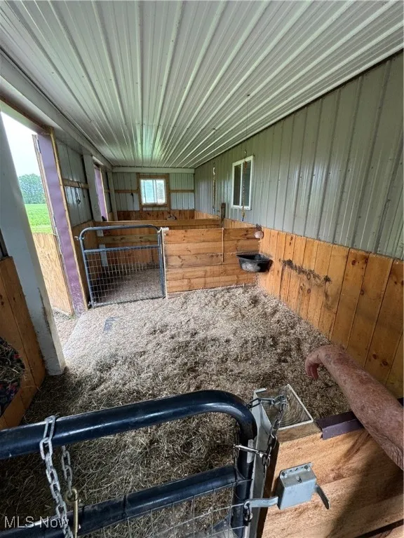 View of horse barn