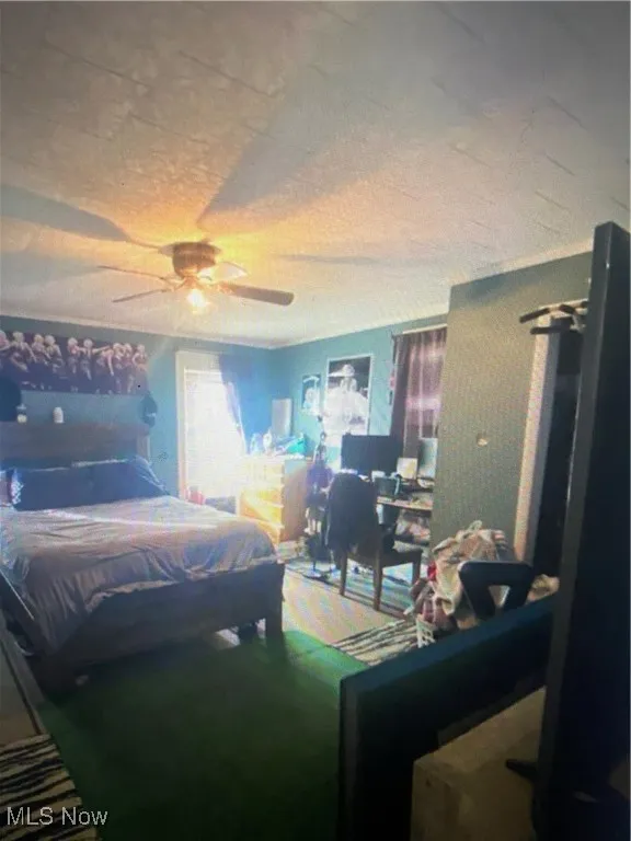 Bedroom featuring a ceiling fan
