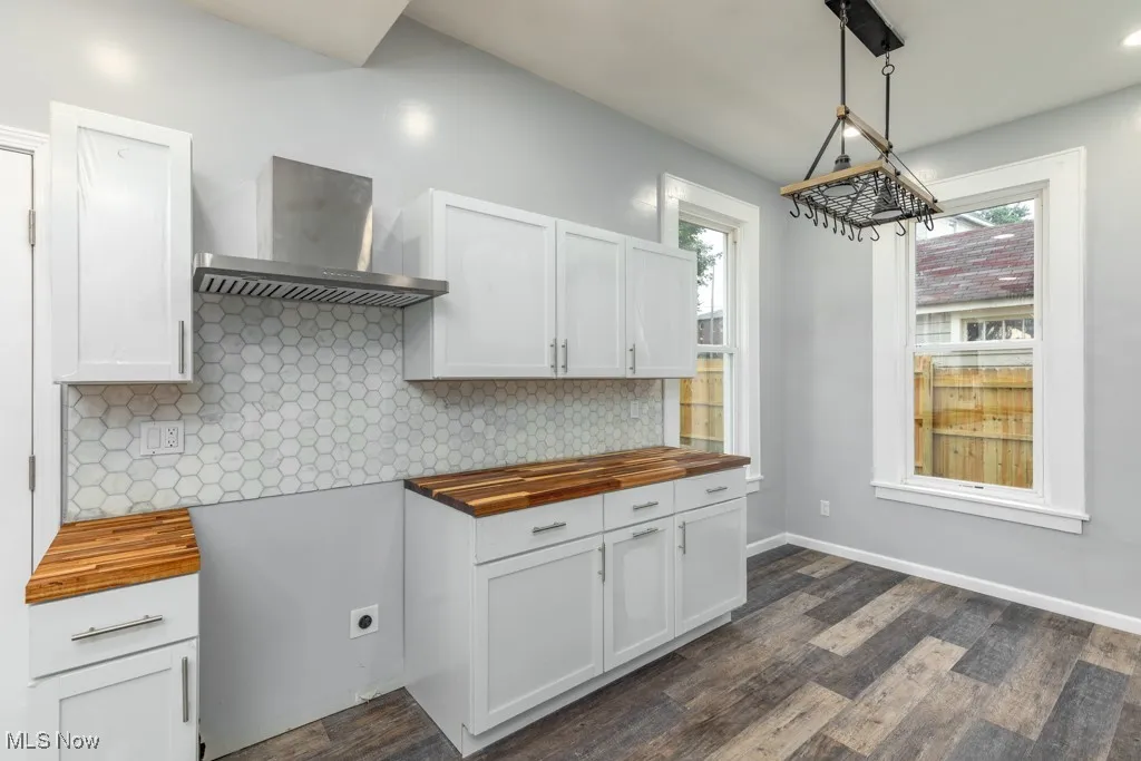 New butcher block counter tops.