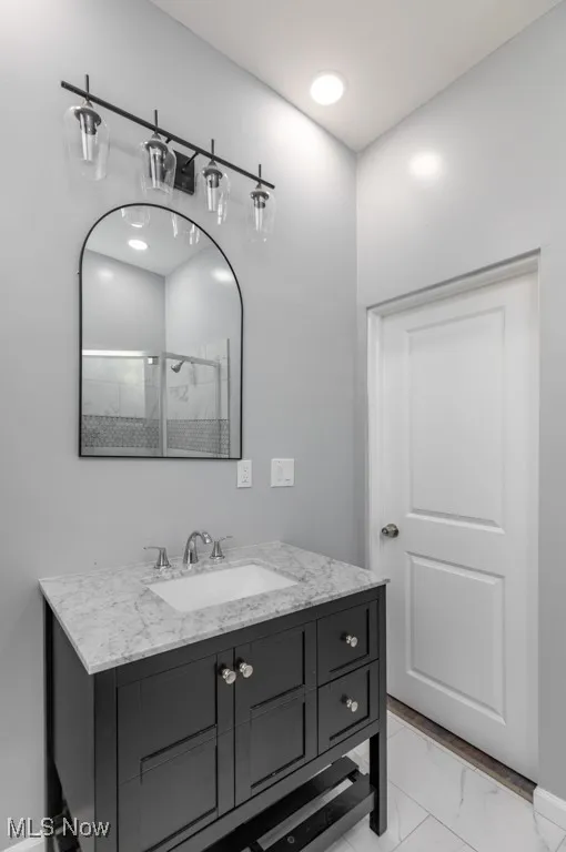 Second floor full bath at the top of the stairs.
