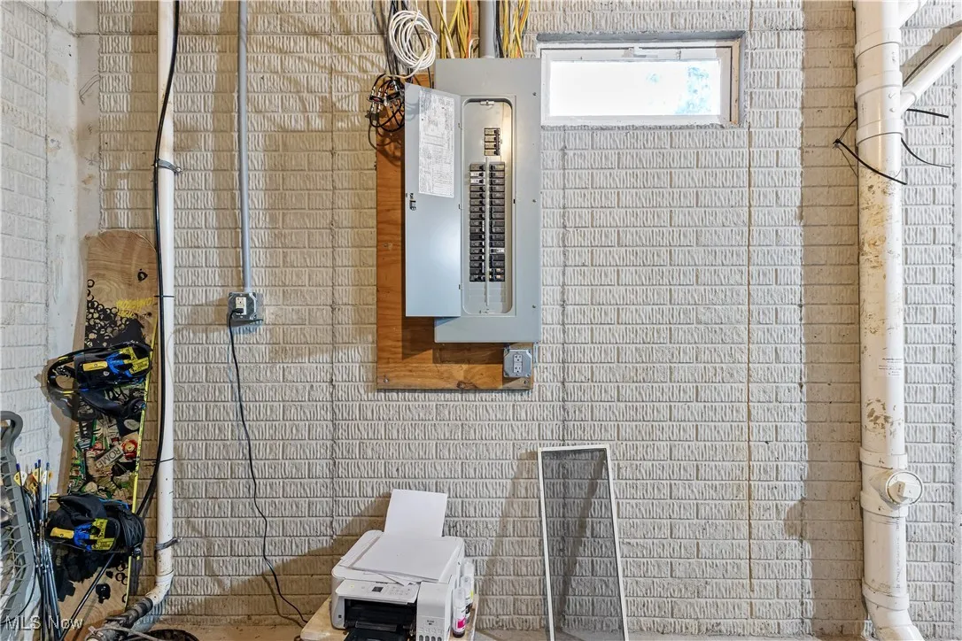 Bathroom featuring electric panel