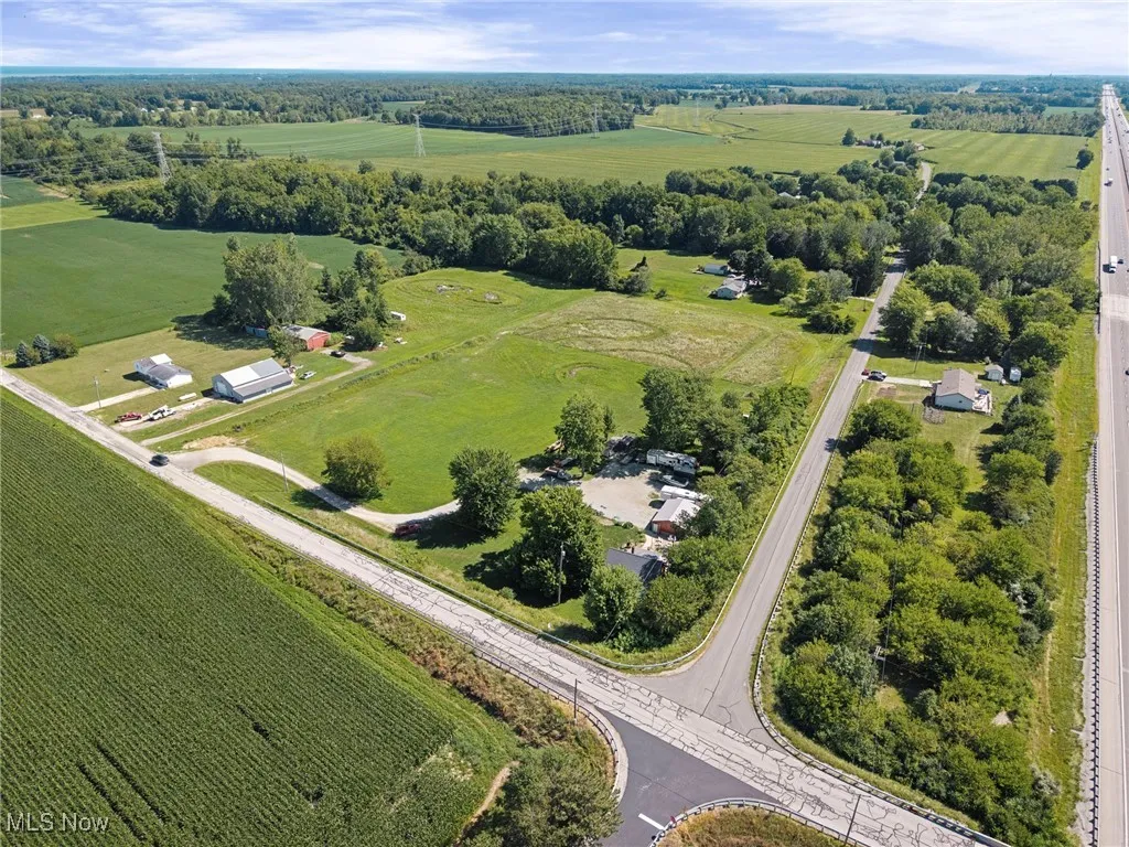 Aerial view of sparsely populated area