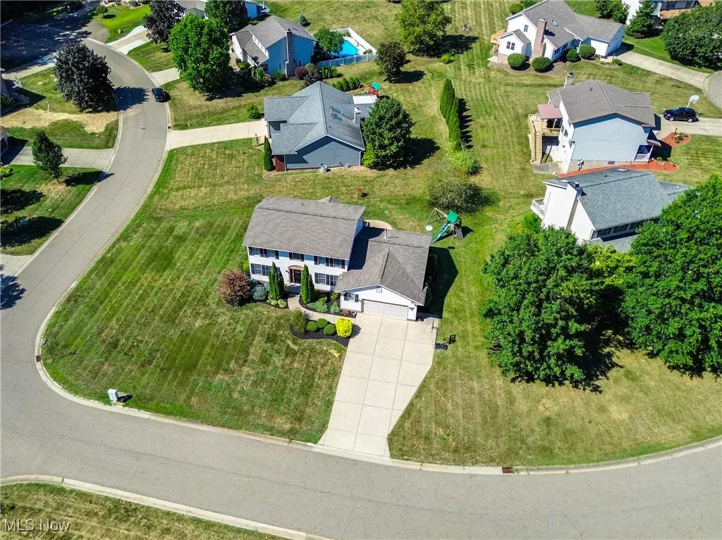 Aerial view of residential area