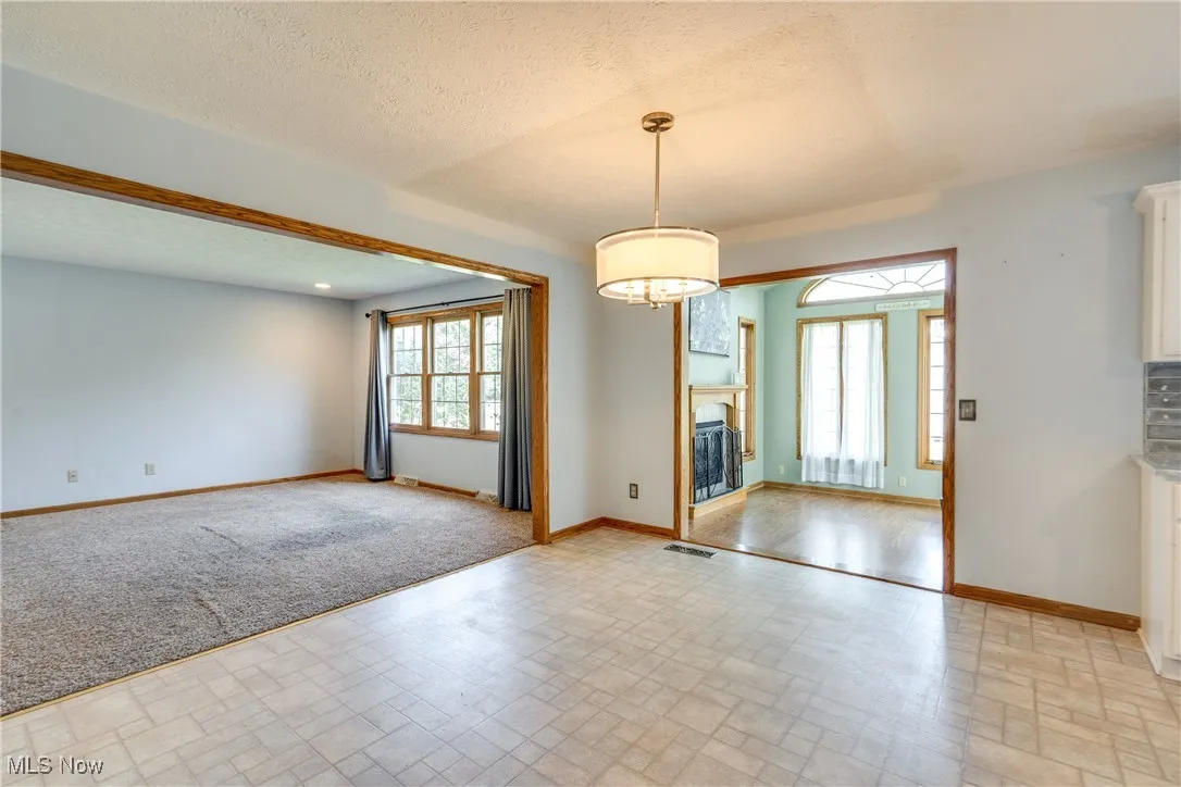 Open area in kitchen for dining.