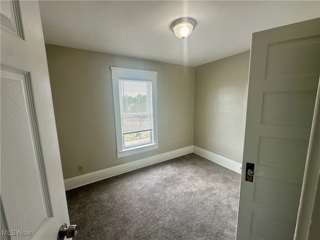 Carpeted empty room with baseboards