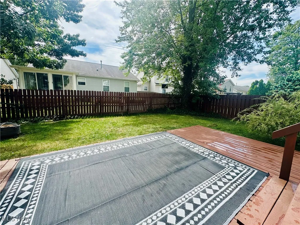 Deck featuring a fenced backyard