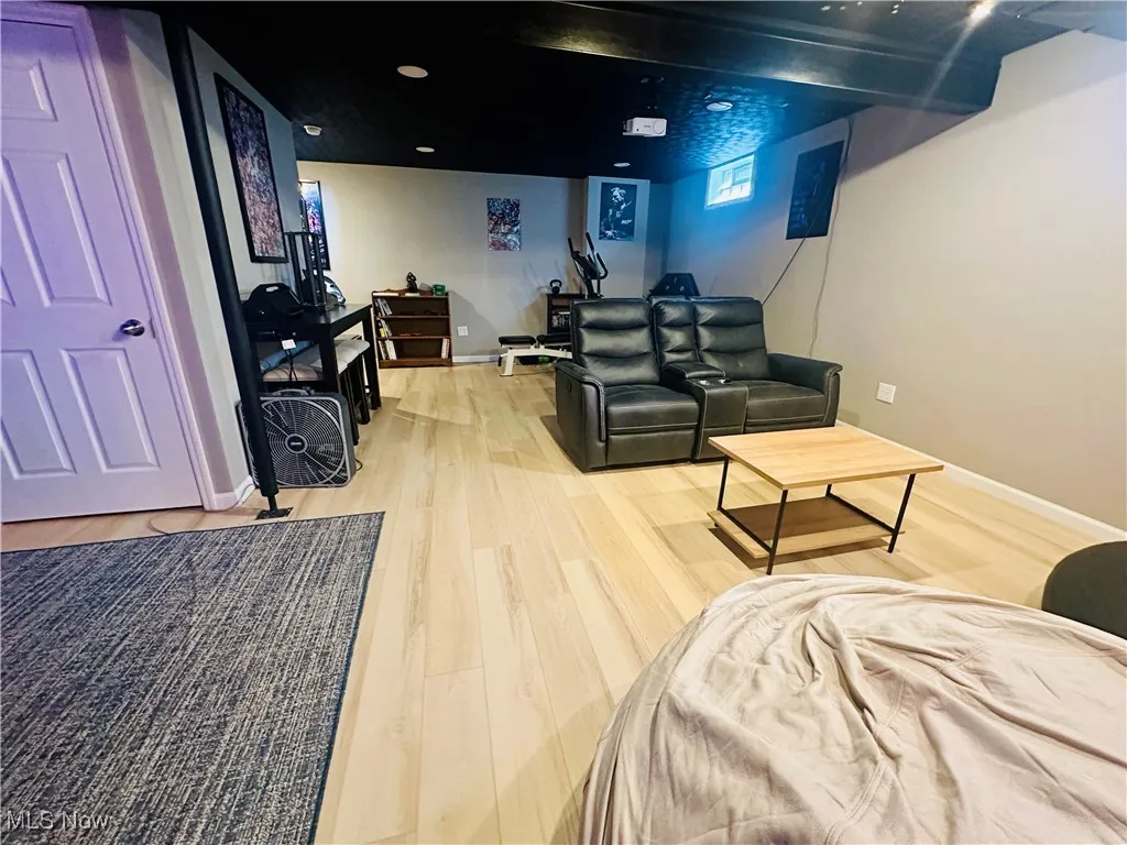 Living room featuring light wood-type flooring