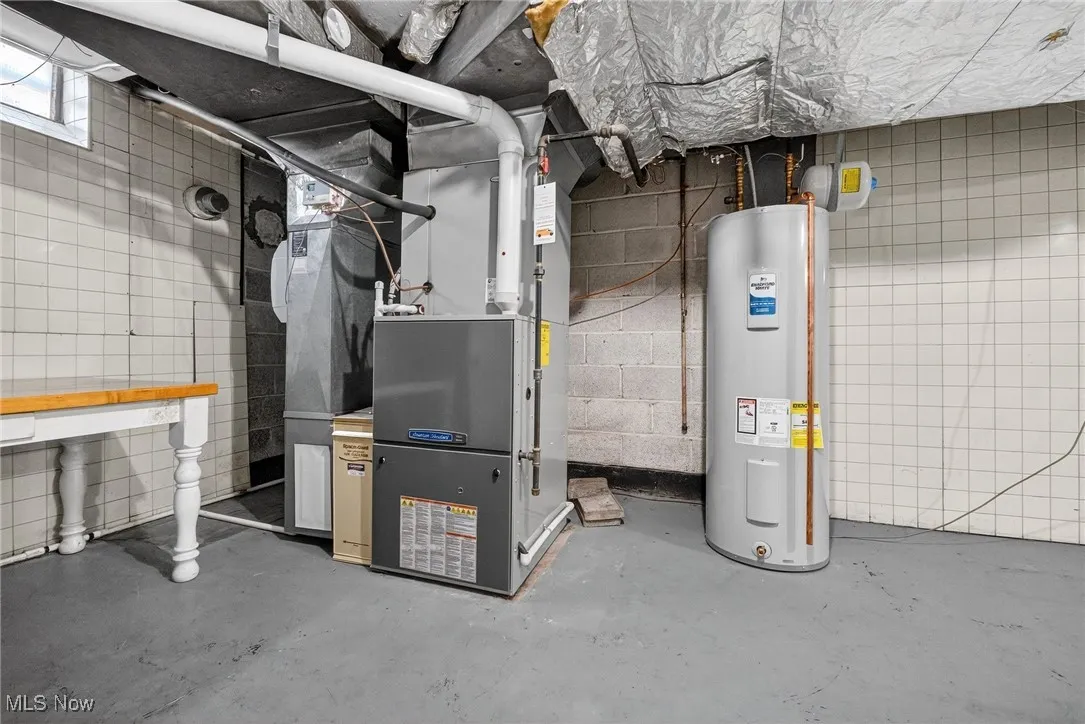 Utilities with water heater and heating unit