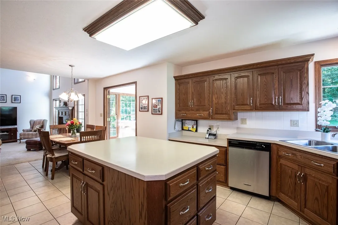 Custom cabinetry, extremely functional with a large island.