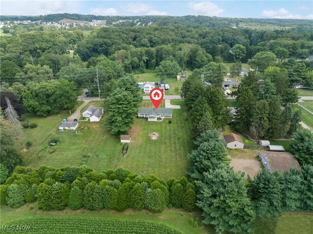 Aerial view of property's location