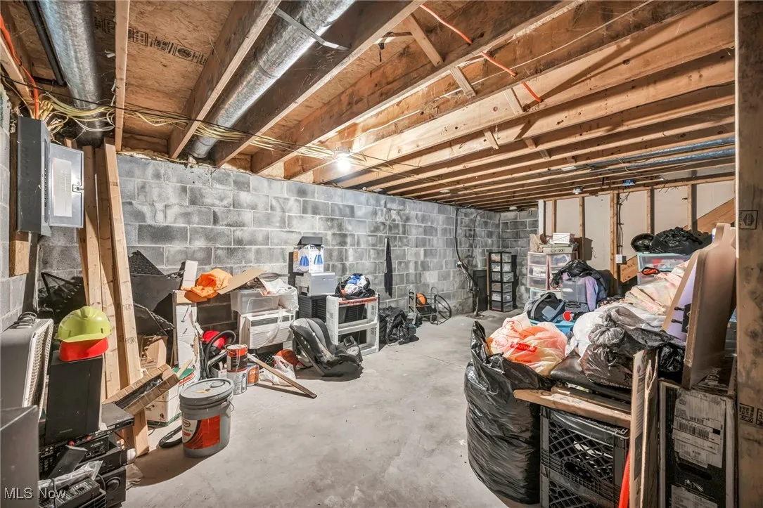 View of unfinished basement