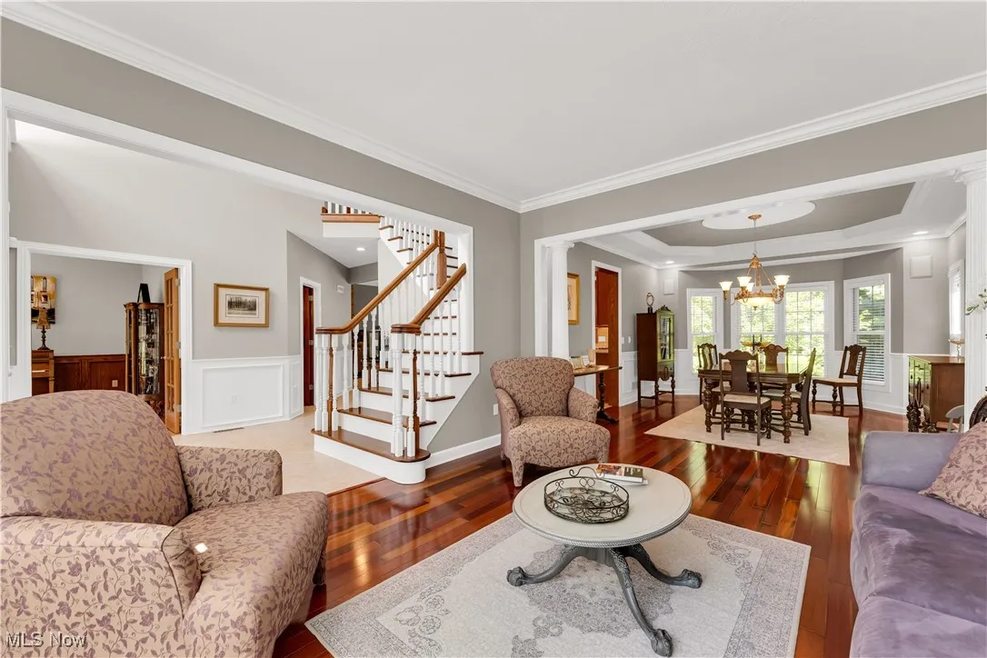 View from living room into dining room
