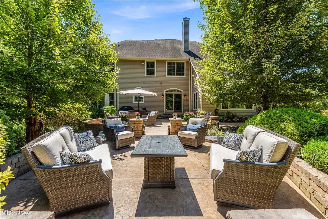 View from stamped concrete patio