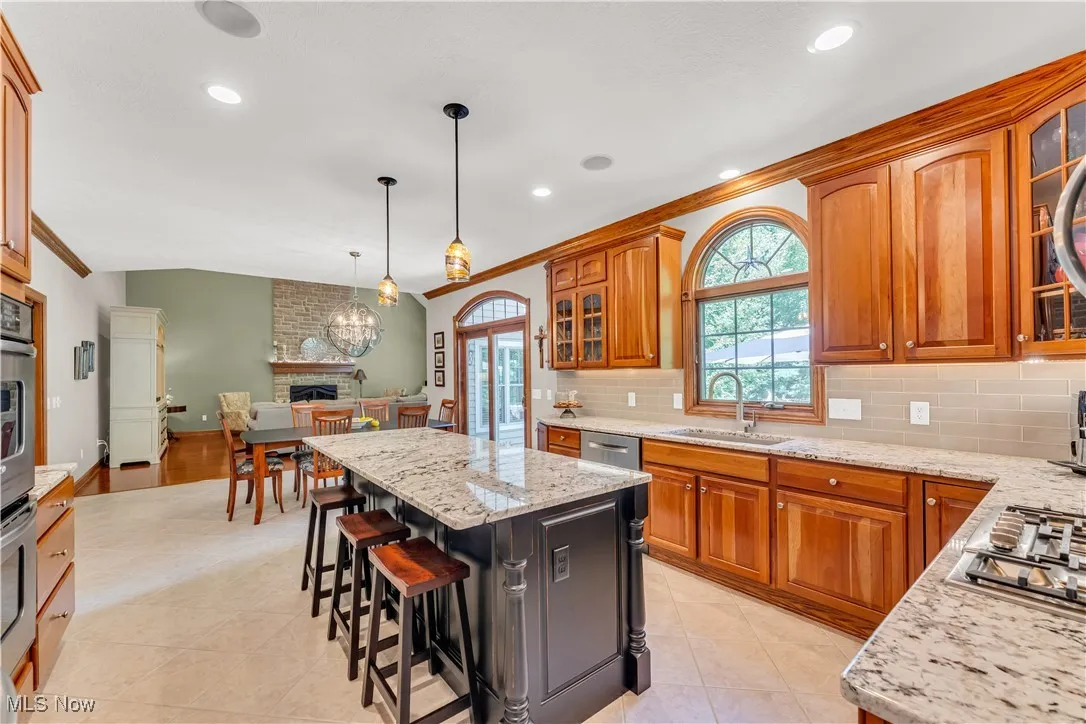 Under cabinet lighting and outlets for lights above the cabinets