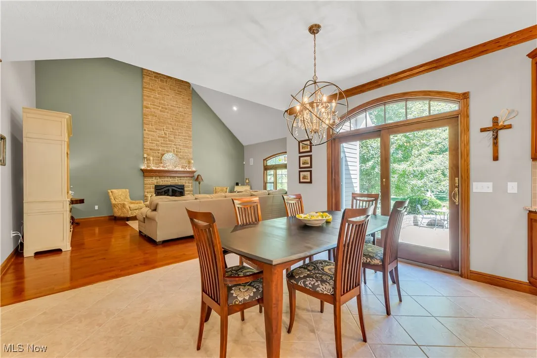 Eating area open to great room & slider to stamped concrete patio