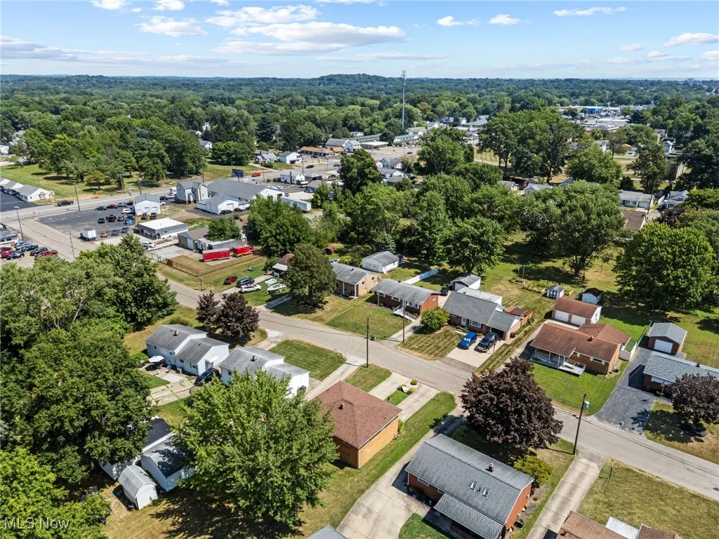 Aerial perspective of suburban area