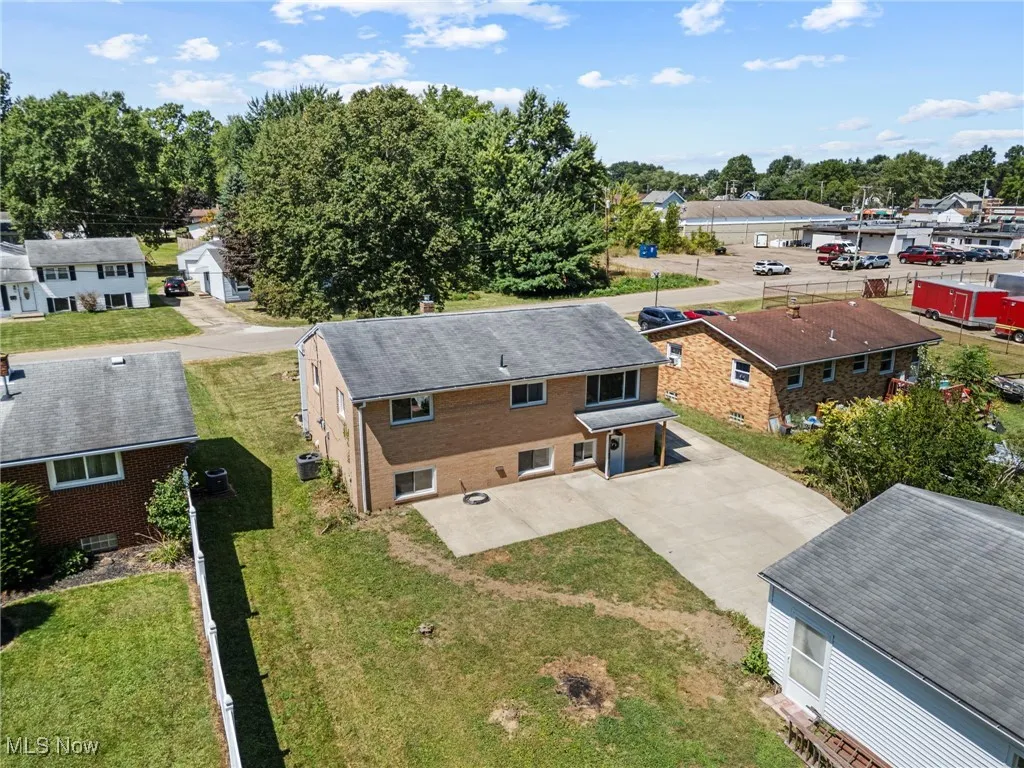 Aerial perspective of suburban area