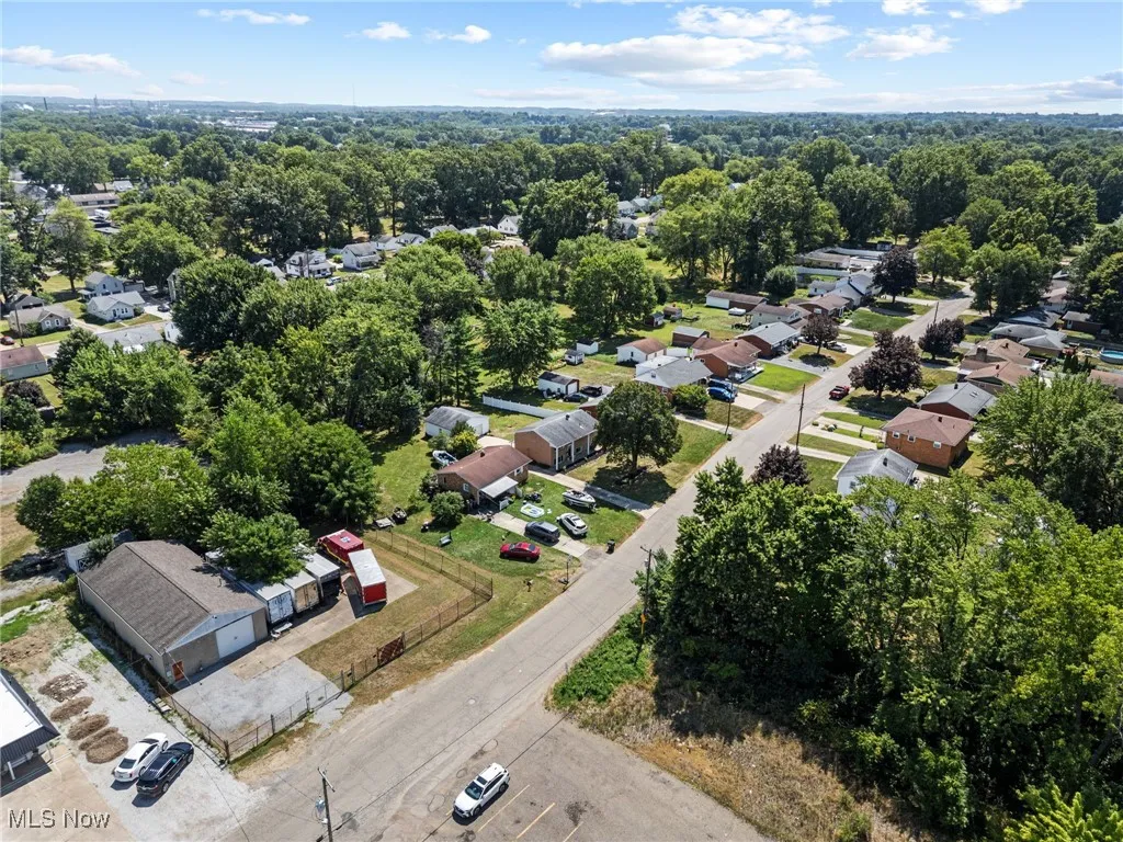 Aerial perspective of suburban area