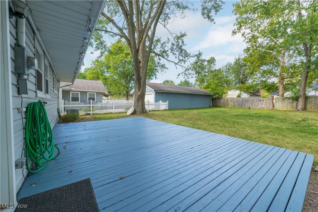 Deck featuring a fenced backyard