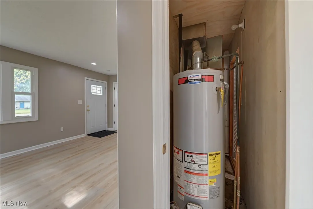 Utility room with water heater