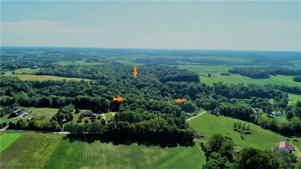 Aerial view of sparsely populated area