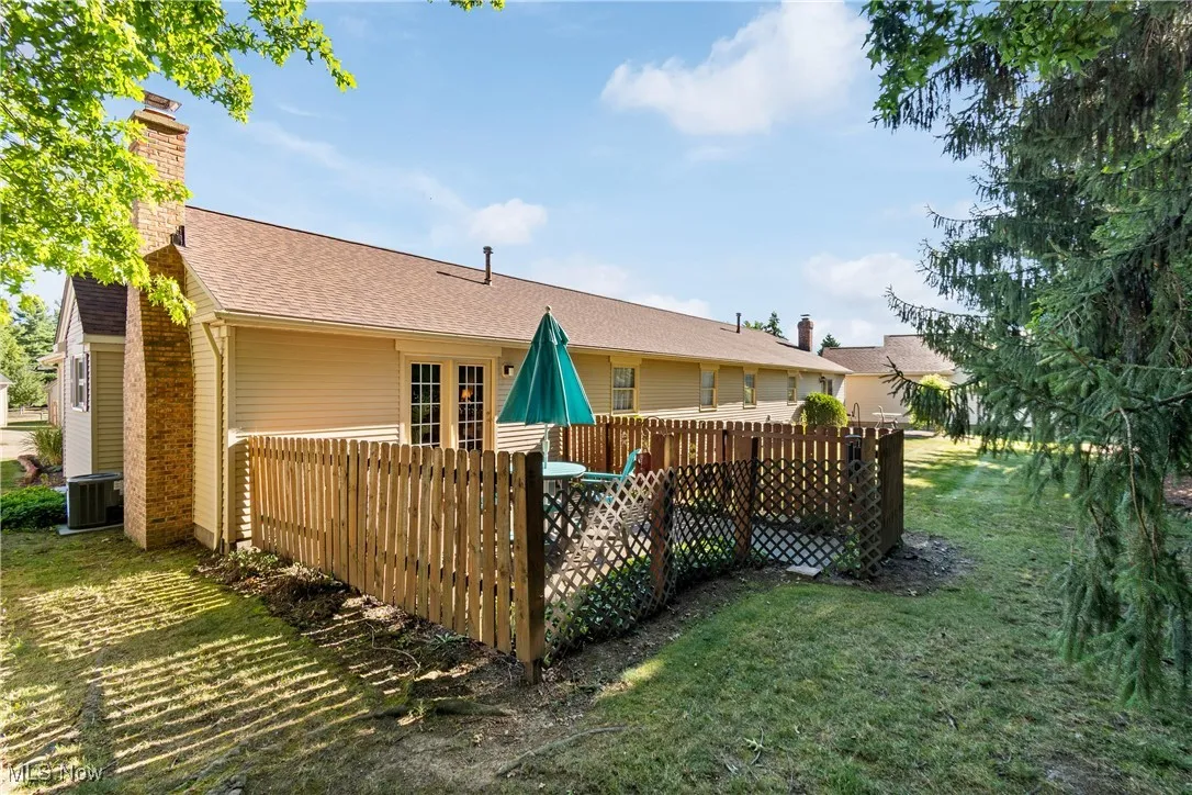 View of back of home with fenced in yard area