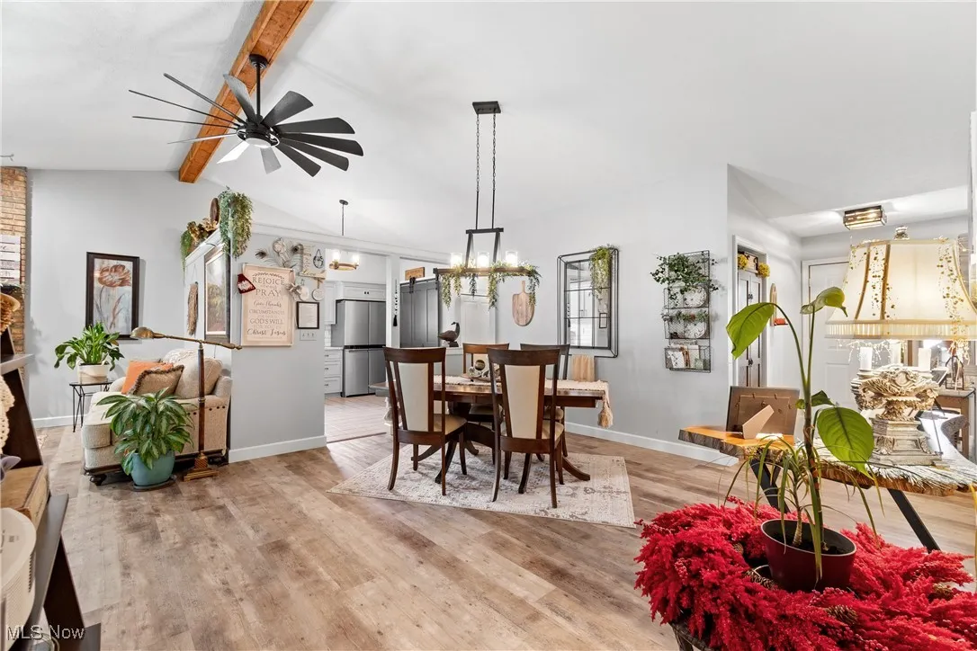 Open concept into dining area