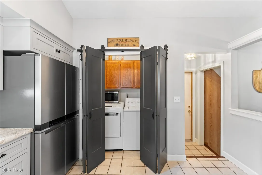 View of laundry room off kitchen