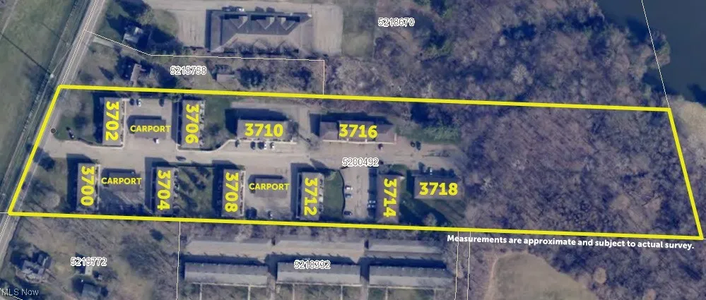 Aerial overview of property's location featuring property boundaries highlighted