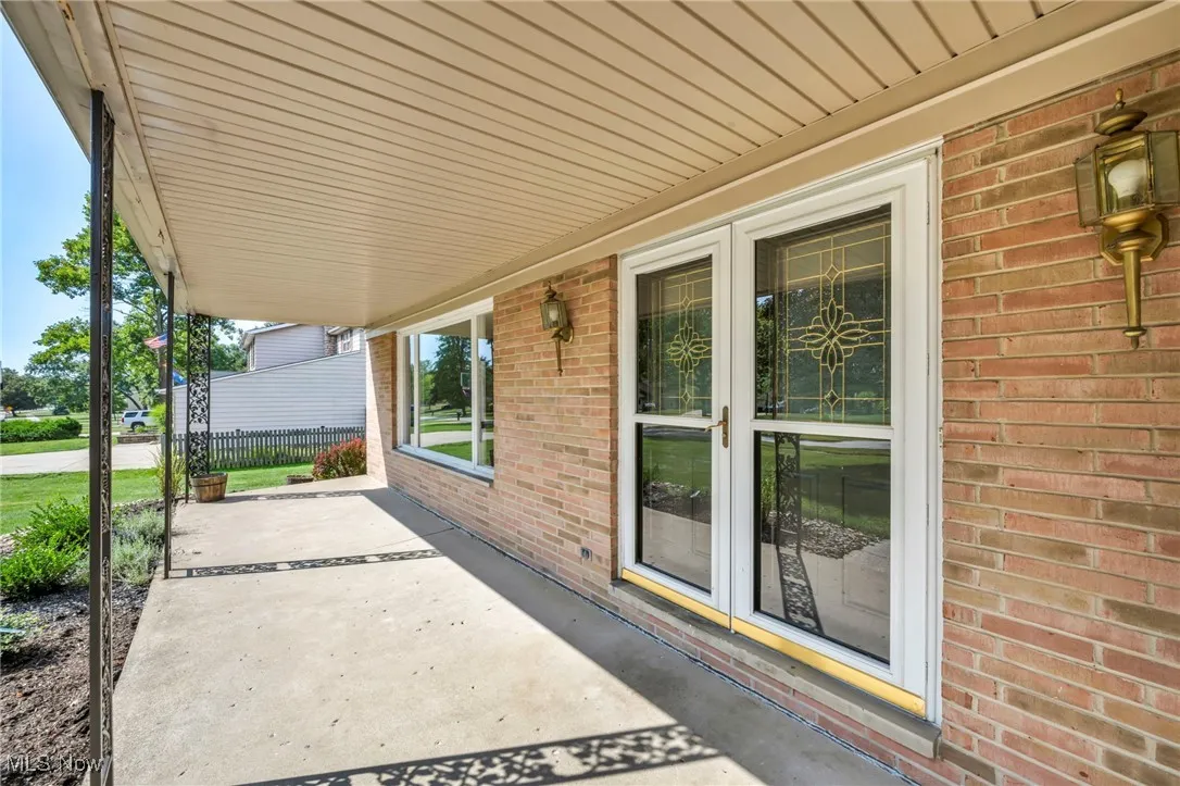View of covered porch