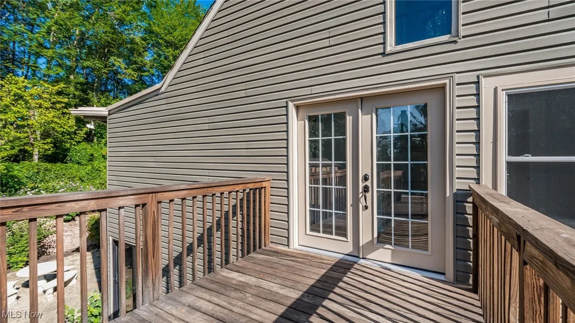 Wooden deck with french doors