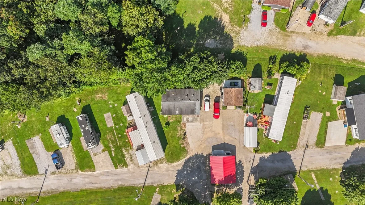 Aerial perspective of suburban area
