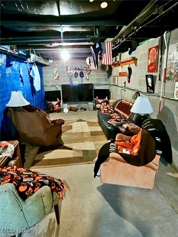 Clean and dry basement man cave