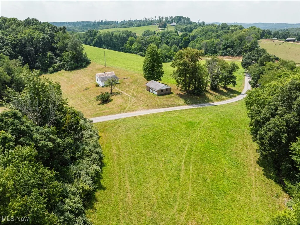 Aerial view of sparsely populated area