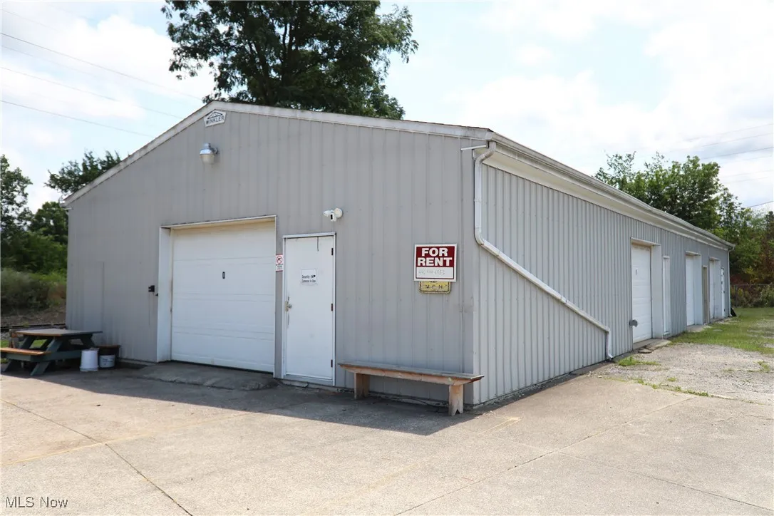 View of detached garage
