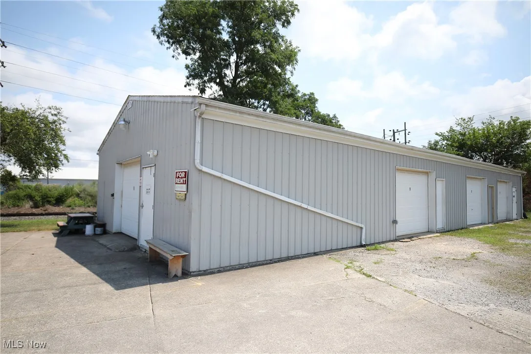 View of detached garage