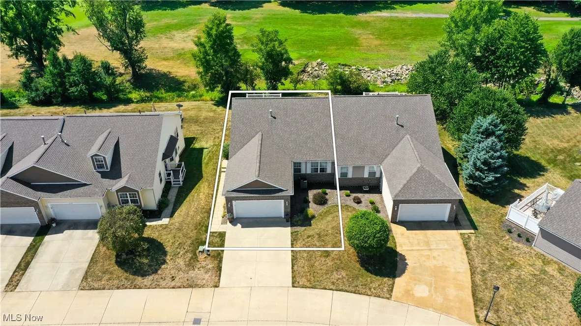 View from above of property with property boundaries highlighted