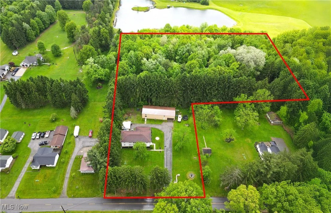 Drone / aerial view of a nearby body of water