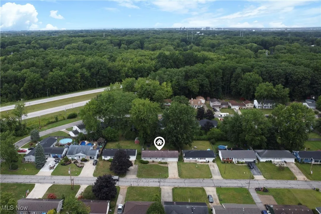 Aerial view of the neighborhood