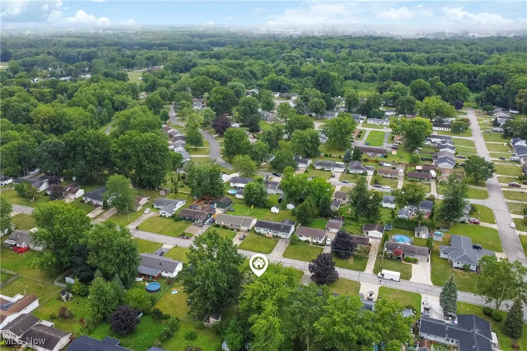 Aerial view of the neighborhood